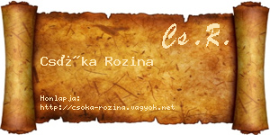 Csóka Rozina névjegykártya